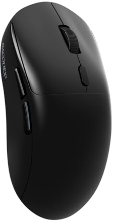 A.JAZZ NJ07 SUPERLIGHT Souris Sans Fil Pour Ordinateur, BT/2,4 GHz/USB-C, Poids Plume de 67g, 12800 DPI, Batterie 300 mAh, 1K Polling Rate, Souris Silencieuse Pour Jeux et Bureau Pour PC/Mac-Noir