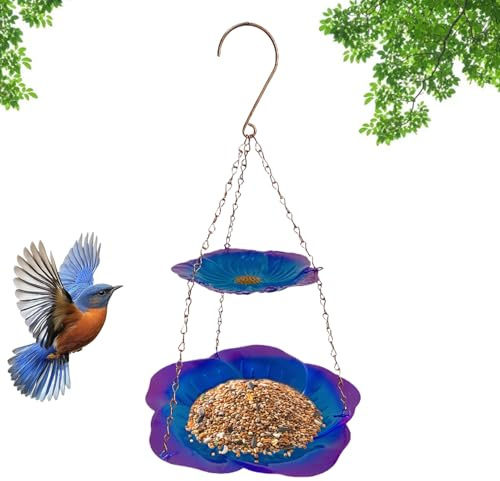 Vogelfuttertablett Wetterfeste Blumenförmige Metall Doppelstöckige