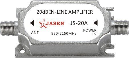 OxoxO New Satellite 20Db Gain Inline Amplifier 950-2150MHZ Signal Booster Compatible with Dish Network Antenna AMP Directv FTA RG6 Cables