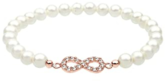 Elli Armband Damen Infinity Perle mit Kristalle in 925 Sterling Silber Rosé vergoldet
