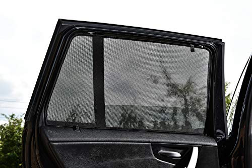 Satz Car Shades (Hintertüren) kompatibel mit Volkswagen Sharan 2011- (2-teilig), Schwarz
