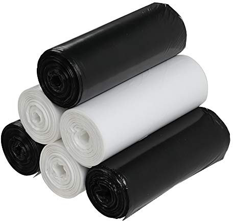 Vareone 40 Litre Bin Bags Refuse Sacks Rubbish Liners, Black/White, 6 Rolls 150 Counts