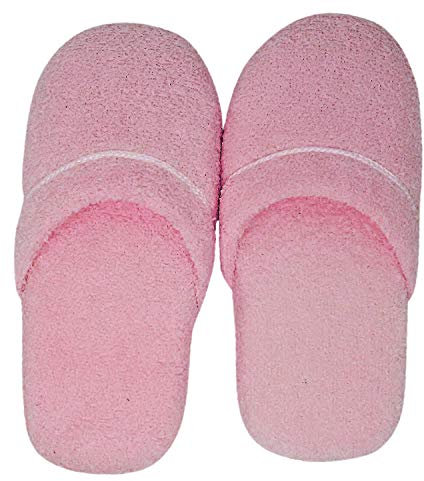 LCF Chaussons en èponge 100% coton (femme, rose)