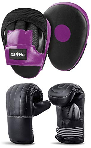 Lions Bag Mitts and Pads Set - Boxing Mma Focus Punch Bag Hook & Jabs Gloves