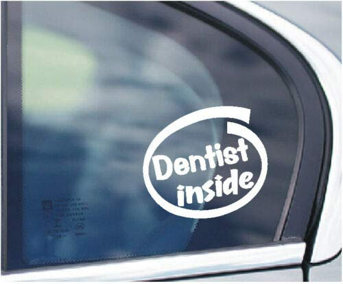 SCOOBY DESIGNS DENTIST INSIDE Autofenster-Aufkleber Stoßstange Kofferraum Zähne NHS ORAL MADE