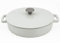HearthStone Cookware - Cocotte baja Diamond de Hierro Fundido Esmaltado, Blanca, 28 cm, 3.8 l. Para Todas las Superficies, incluyendo Inducción y Horno.
