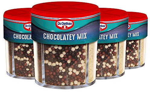 Dr. Oetker Chocolatey Sprinkle Mix, Variety of 4 Chocolate Sprinkles In One Container, 304g, Pack of 4 x 93g