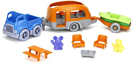 Green Toys RV Camper Set | Car Toys | Kids' Play Vehicles | Eco Toy | Small Cars | Toddler Toys | Mini Cars | Toy Car For Toddlers | Car Set | Pretend Play