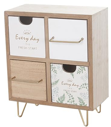 Schubladenbox Schreibtisch Organizer Kompakter Schubladen: Bastelbox Aufbewahrung mit 4 Schubladen Stapelbarer Schubladenturm für Schminke,Kosmetika & mehr 24X20X9.3CM