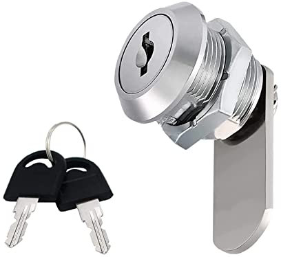 Serrure de Came 16 mm en Alliage de Zinc pour Boîte aux Lettres, Casier, Tiroir, Armoire – Serrure de Sécurité avec 2 Clés, Argent