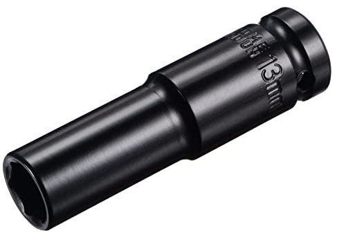 sourcing map 1/2 Drive by 13mm Deep Impact Socket, Heat-Treated CR-V Steel 3.15 Length, 6-Point Metric Sizes