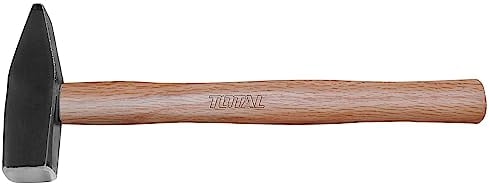 TOTAL - Martillo Cerrajero | 300 g | Ideal Para la Ebanistería y Cerrajería | Sirve para Moldear Alisar y Rebordear Metal | Mango de Madera | Cabeza de Acero Forjado