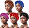 DRESHOW Femmes Africaine Turban pré-noués Tresse Torsadée Bonnet Chimio Casquette de Perte de Cheveux Chapeau