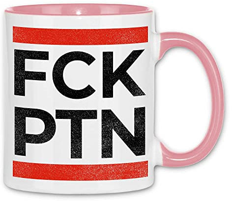 wowshirt Tasse FCK Ptn Für Ukraine Ukrainische Patrioten Gegen Putin Demo Anti, Farbe:White - Pink