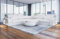 Ledersofa Foggia als L Form Ecksofa mit Beleuchtung Sofa Kopfstützen Couch mit USB Port (White)