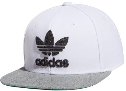adidas Originals Herren Trefoil Chain Flatbrim Snapback Cap, White/Heather Grey/Grey Six, One Size, Weiß, Einheitsgröße