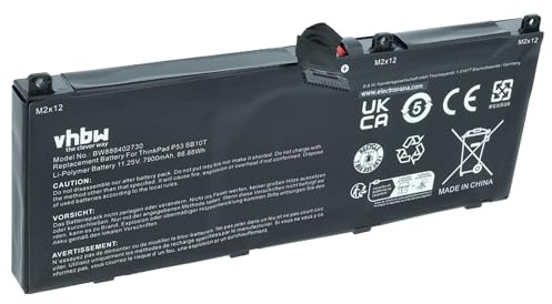 vhbw Akku kompatibel mit Lenovo ThinkPad P53 20QQA0NPJP | Notebook (7900 mAh, 11,25 V, Li-Polymer)