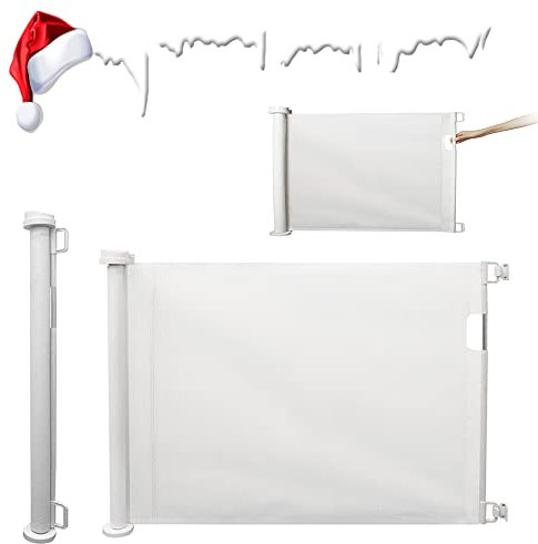 Retractable Stair Gate for Baby & Pets, Extra Wide, Extendable Barrier - Easy Latch, One-Handed Operation - 136cm Wide