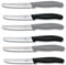 Victorinox 6 Stück Tafelmesser - Küchenmesser - Brötchenmesser Swiss Classic mit Wellenschliff - Swiss Made - Limited Edition Cool Grey/Schwarz