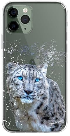 SmartGiftShop Asian Wildlife Animals Case Splatter Art CLEAR Phone Cover Case Exclusive Artwork for iPhone 13 Pro - Snow Leopard