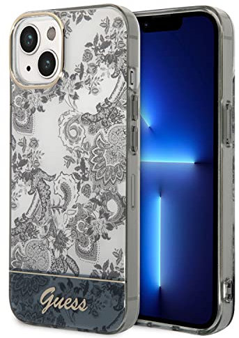 Guess GUHCP14SHGPLHG Hülle für iPhone 14 6,1 grau/Grey hardcase Porcelain Collection