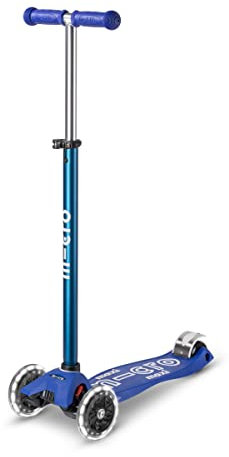 Micro Kickboard - Maxi Deluxe LED 3 roues, pense-à-direction, micro trottinette suisse pour enfants avec roues lumineuses LED, 5-12 ans