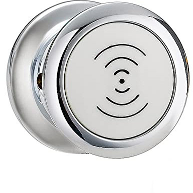 Lancoon Serratura a Maniglia Senza Chiave, Catenaccio Elettronico Rotondo Portatile Serratura per Porte Interne IC Card Wristband per Famiglia Scuola Ufficio Sauna Camera Camera da Letto(D'argento)
