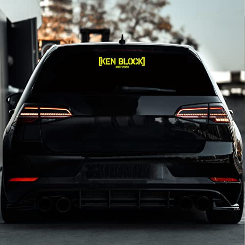 Ken Block RIP Aufkleber Tuningaufkleber Sticker Autoaufkleber (30cm x 7cm, Gelb)