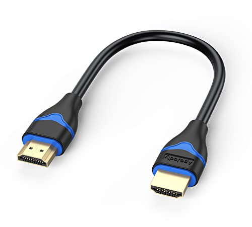 ApoJodly 4K Short HDMI Cable 6 inch, HDMI Cord 0.5FT High Speed HDMI to HDMI Cable 2.0(4K@60Hz, 2K@144Hz, 1080P@120Hz, 18Gbps, HDR, 3D, HDCP 2.2, ARC) for HDTV, Switch, PS4/PS5, Xbox, Blu-ray, Monitor