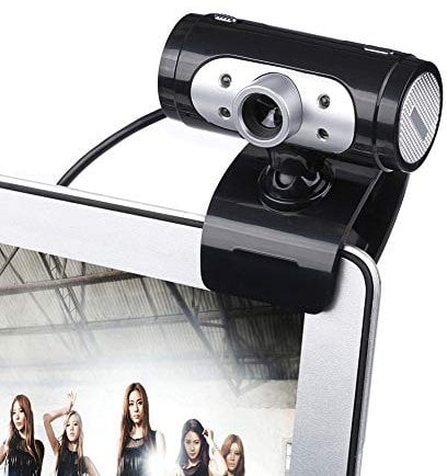 High Definition 1280720 Kamera Webcam 4 LED HD 360 Grad Kamera mit Nachtlicht Webcam Mikrofon Clip-on für PC Computer