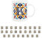 Purely Home Moroccan Tile Red & Navy Blue Letter K Mug - White Initial Personalised Alphabet Tea Coffee Bone China Mug