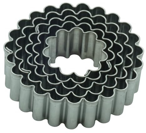 BekkiB 5er-Set Ausstechformen Kreise - Runde Ausstecher - 5 Linzer Ausstecher - Für Spitzbuben, Hildabrötchen & Plätzchen - Spülmaschinengeeignet - 700