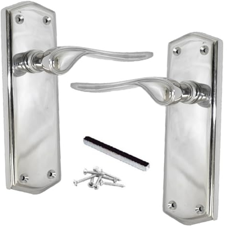 Betley Butterfly Door Handles Victorian Scroll Lever Stellar Latch Handle Chrome 170 x 50mm for Internal Wooden Doors