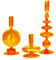 Glas-Kerzenständer, 3er-Set, Vintage-Kerzenhalter, Moderne Kerzenhalter für Tischdekoration, Klares, Gewelltes Design, Kegelkerzenhalter für Hochzeit, Party, Zuhause, Desktop-Dekoration(Orange)