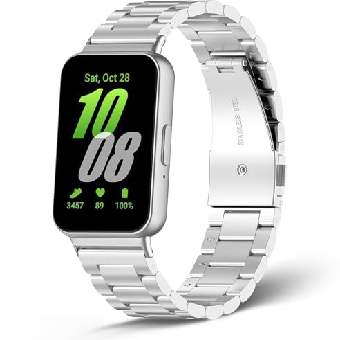 SeGinn Verstellbares Edelstahl Ersatzarmband für Samsung Galaxy Fit 3