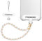 MoKo Handykette Universal, Perlen Handy Handgelenk-Trageband mit Lanyard-Patch, Handy Schlüsselband Handschlaufe Handyband Handy Lanyard für iPhone 15 Pro Max/14 Pro Max/ 13 Pro Max usw. – Rosa Weiß