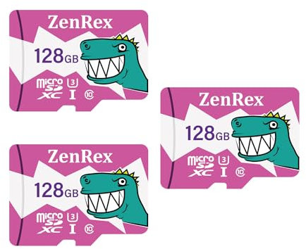 ZenRex 128GB Pack of 1, 3 Count Micro SDXC High Speed 4K UHD Full HD Video Recording C10 U3 A1 Memory Card for Camera Tablet Smartphone with Adapter
