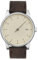 slow Solar 01 - Dark Brown Canvas Band, Silver Aluminium Case, Crème Dial - Unisex-Erwachsene - Solarwatch