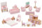 Hojalis Wooden Dollhouse Furniture Set, 22Pcs Dolls House Furniture Doll Accessories, Including Kitchen Dining Room Living Room Bedroom Bathroom, Pretend Play Furniture Toys for Kids Ages 3 Year Old +