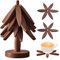 Dessous De Plat en Bois pour Plats Chauds, Lot De 3 Dessous De Verre en Forme d'arbre, Dessous De Verre Pliable en Bois, pour Assiettes Chaudes, Dessous De Verre Réutilisables pour Plats Chauds