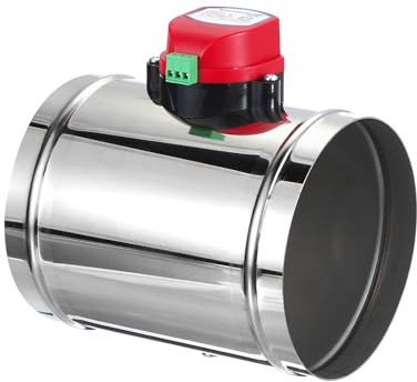 PATIKIL 6 Duct Damper, Stainless Steel Motorized Adjustable HVAC Volume Dampers Airflow Backdraft Damper Control for HVAC Air Balancing System, AC 24V