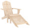 Sufrk Adirondack-Gartenstuhl mit Fußstütze Massivholz Tanne Liegestuhl Deckchair Gartenliege Gartensessel Stuhl Sessel Sonnenliege Liege