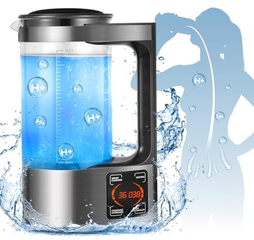 Hydrogen Water Generator, 2L Large Capacity Hydrogen Rich Water Machine Water Ion Generator Portable Ionizer Maker Machine with Thermostat Function & Touch Control LED Display for Office Families