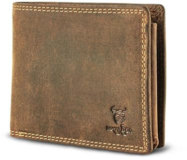 MATADOR Leder Geldbörse Herren Groß Viele Fächer – Portemonnaie Herren mit TüV Geprüftem RFID Schutz - Herrenportemonaie Leder Brieftasche - Großer Herren Geldbeutel Viele Fächer Hunter Braun