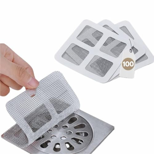 Néboa® Pack de 100 Filtros Desechables para Desagües de Ducha y Bañera.