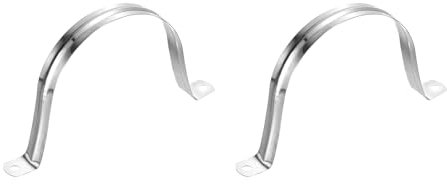 sourcing map 2Pcs Rigid Pipe Straps, 100mm(3.94) 304 Stainless Steel 2 Hole U-Shaped Bracket Tube Hanger Pipe Clamps for Fixing Pipe Cable