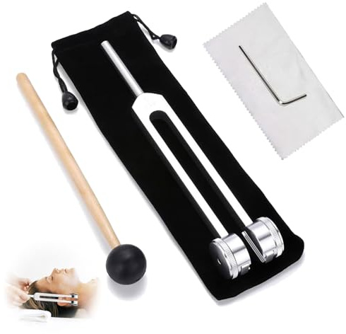 128 Hz Stimmgabel Aluminiumlegierung Stimmgabe,Angebot Genaue Frequenzgang | Mit Einem Silikonhammer,Einem Reparaturwerkzeug,Stimmgabel Therapie Für Klangtherapie Heilung,Stimmgabel Neurologie,Vibration