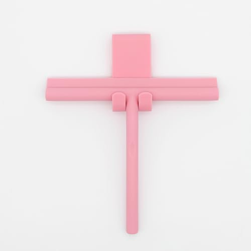 KAWENTSMANN Duschabzieher Silikon Klara – streifenfreier Design Abzieher für Duschkabinen & Glatte Oberflächen – mit Halterung (Rosa)