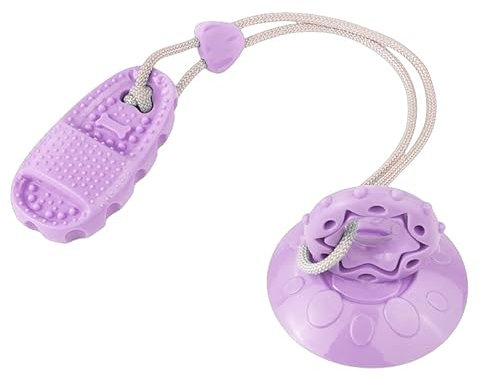 fengyishangwu Giocattolo a ventosa per cani con corda, materiale TPR, lunghezza corda 25 cm, blu/verde/viola (viola)