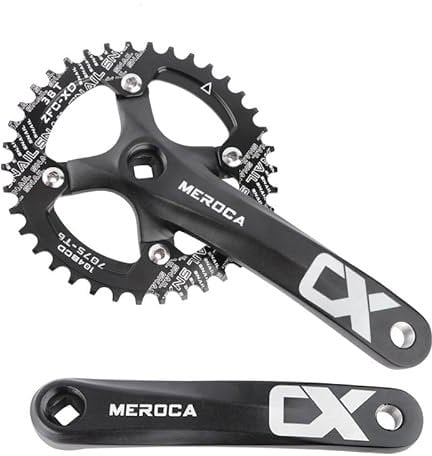 Mountain Bike Kurbelgarnitur, MTB Square Taper Kurbelgarnitur mit 170mm Arm 104 BCD, Kompatibel mit Single Speed Fahrrad und 8/9/10/11 Geschwindigkeiten Fahrräder,Optional 32/34/36/38/40/42T (38T)